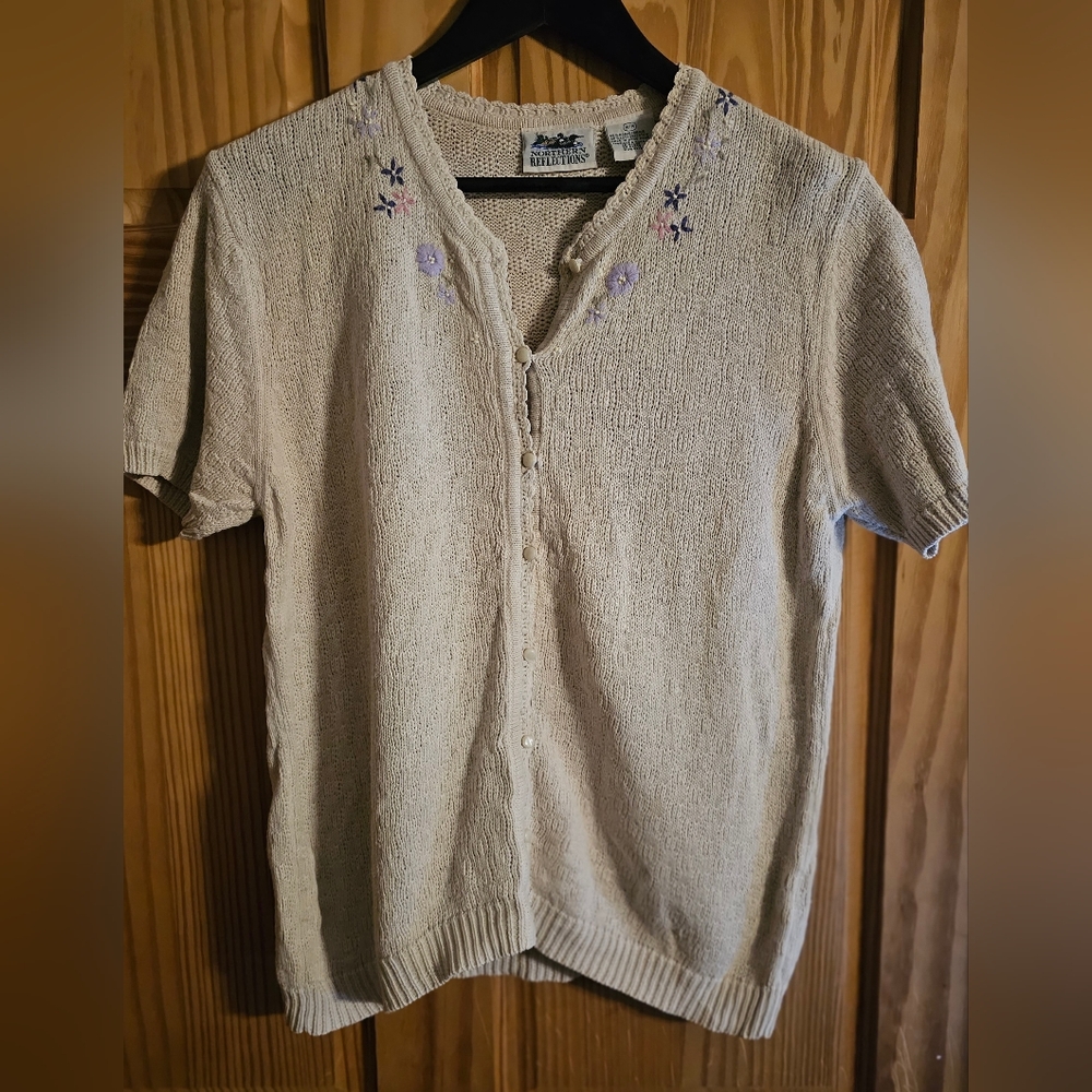 Vintage Northern Reflections Sz M Cardigan Sweater Floral Pattern